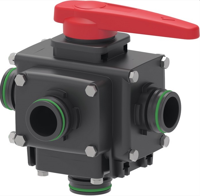 REGISTRO DE ESFERA MANUAL FLUXO CONTINUO 5 VIAS T4 M ARAG